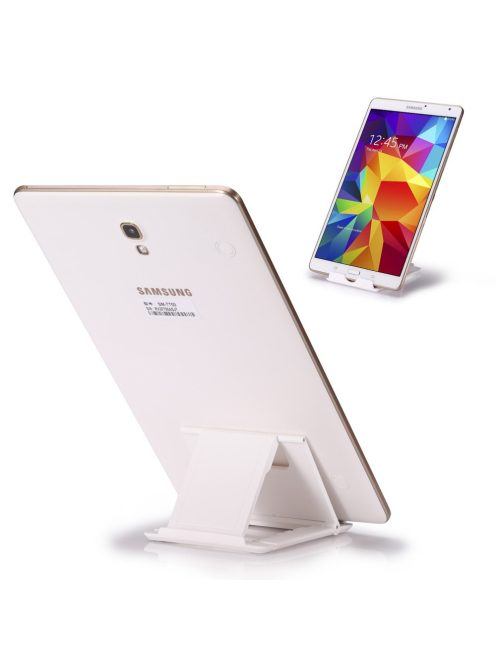 Állítható Tablet - Telefon Tartó Multimédia Állvány 6 fokozatban Állítható - Dönthető Fehér