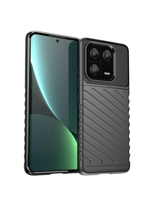 RMPACK Xiaomi 13 Pro Szilikon Tok Twill Ütésálló Thunder Series Kivitel Fekete