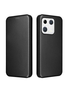   RMPACK Xiaomi 13 Pro Notesz Tok Karbon Mintázattal - Kitámasztható Carbon Style Series Fekete