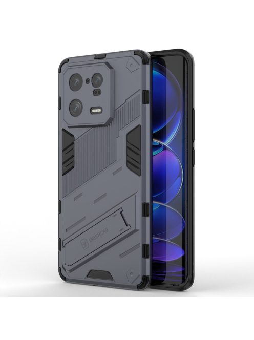 RMPACK Xiaomi 13 Pro Tok Ütésállókivitel Kitámasztható PC + TPU 2in1 Anti-Drop Series Kameralencse védelemmel Sötétkék