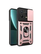 RMPACK Xiaomi 13 Pro Ütésálló Tok Best Armor Ring Style + Camera Protector Lencsevédelemmel Rózsaarany