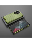 RMPACK Samsung Galaxy S23 Ultra Szilikon Tok 2in1 HoneyComb Series Ütésállókivitel Shockproof Zöld