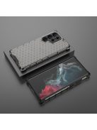 RMPACK Samsung Galaxy S23 Ultra Szilikon Tok 2in1 HoneyComb Series Ütésállókivitel Shockproof Fekete