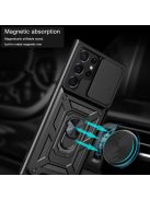 RMPACK Samsung Galaxy S23 Ultra Ütésálló Tok Best Armor Ring Style + Camera Protector Lencsevédelemmel Fekete