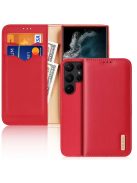 RMPACK Samsung Galaxy S23 Ultra Bőrtok Prémium Notesz DUX DUCIS Hivo Series RFID Blocking Funkcióval Piros