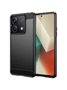 RMPACK Xiaomi Redmi Note 13 5G Szilikon Tok Ütésállókivitel Karbon Mintázattal Fekete