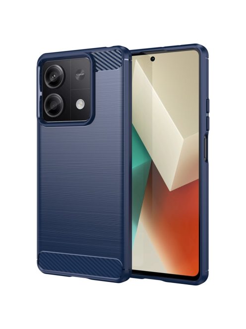 RMPACK Xiaomi Redmi Note 13 5G Szilikon Tok Ütésállókivitel Karbon Mintázattal Sötétkék