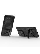 RMPACK Xiaomi 14 Tok Ütésállókivitel Kitámasztható PC + TPU 2in1 Anti-Drop Series Kameralencse védelemmel Fekete