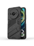 RMPACK Xiaomi Redmi A3 Tok Ütésállókivitel Kitámasztható PC + TPU 2in1 Anti-Drop Series Kameralencse védelemmel Fekete