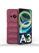 RMPACK Xiaomi Redmi A3 Szilikon Tok Rugged Armor Style 2in1 Shock Bordó