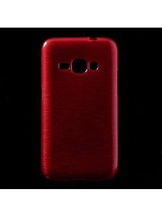   Samsung Galaxy J1 (2016) Szilikon Tok Szálcsiszolt Mintával Piros