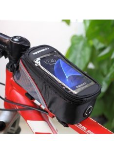   Telefontartó Kerékpár / Bicikli - Vázra rögzíthető Érintős Cipzáros 4.8' ROSWHEEL Piros/Fekete