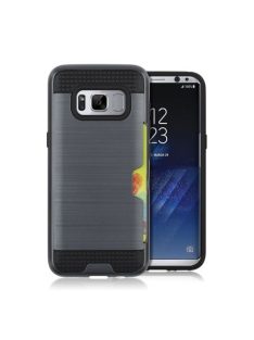   Samsung Galaxy S8+ / Galaxy S8 Plus Hybrid Tok 2in1 Szálcsiszolt Szilikon+Műanyag Sötétkék