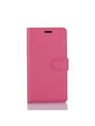 Huawei P10 Notesz Tok Szilikon Belsővel Kártytartóval Kitámasztható Pink