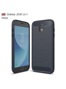   Samsung Galaxy J5 2017 Szilikon Tok (EU) Ütésálló Kivitel Szálcsiszolt Sötétkék