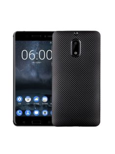 Nokia 6 Tok Szilikon TPU Karbon Mintázattal Fekete