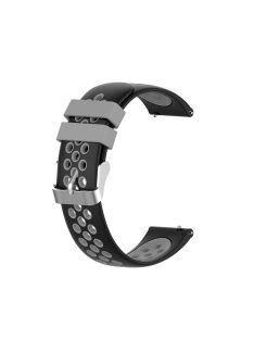   18mm Dual Color Silicone Smart Watch Band for Xiaomi Mi Watch - Black/Grey