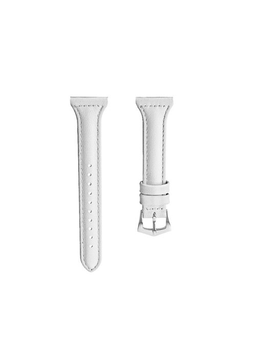 18mm Genuine Leather Watch Band Strap for Xiaomi Mi Watch - White