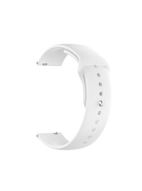 18mm Solid Color Silicone Smart Watch Replacement Strap for Xiaomi Mi Watch - White