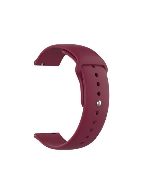 18mm Solid Color Silicone Smart Watch Replacement Strap for Xiaomi Mi Watch - Wine Red