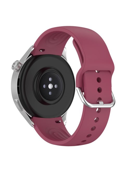 22mm Arc-shaped Watchband for Xiaomi Watch S2  /  S1  /  S1 Pro, Adjustable Silicone Wrist Strap with Metal Buckle - Wine Red