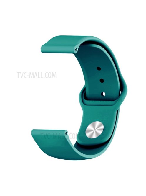 22mm Silicone Smart Watch Strap with Rivet Buckle Closure for Xiaomi Haylou Solar - Blackish Green