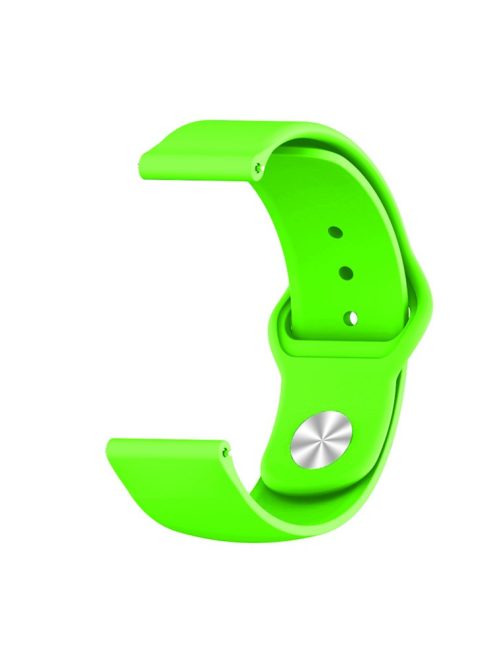 22mm Silicone Smart Watch Strap with Rivet Buckle Closure for Xiaomi Haylou Solar - Fluorescent Green