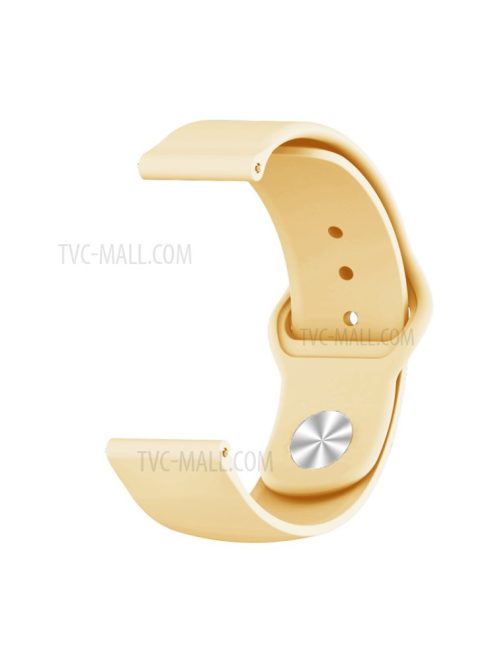 22mm Silicone Smart Watch Strap with Rivet Buckle Closure for Xiaomi Haylou Solar - Gold