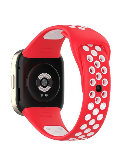 28mm Silicone Watch Strap for Xiaomi Redmi Watch 3 / Mi Watch Lite 3 , Dual-color Smart Band Strap - Red / White