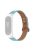 Adjustable Wrist Band for Xiaomi Mi Band 7 Top Layer Cowhide Replacement Strap with Double Rivet, Black Watch Case - Blue