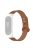 Adjustable Wrist Band for Xiaomi Mi Band 7 Top Layer Cowhide Replacement Strap with Double Rivet, Black Watch Case - Brown