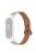 Adjustable Wrist Band for Xiaomi Mi Band 7 Top Layer Cowhide Replacement Strap with Double Rivet, Black Watch Case - Ivory White