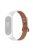 Adjustable Wrist Band for Xiaomi Mi Band 7 Top Layer Cowhide Replacement Strap with Double Rivet, Black Watch Case - White