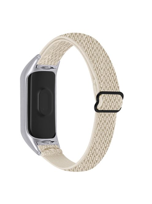 Braided Nylon Strap Watch Band Adjustable Elastic Solo Sports Loop Bracelet for Xiaomi Mi Band 4 / 3 - Apricot