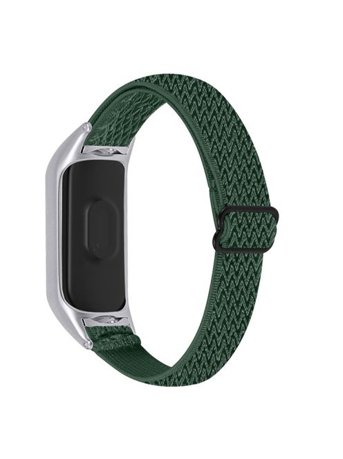 Braided Nylon Strap Watch Band Adjustable Elastic Solo Sports Loop Bracelet for Xiaomi Mi Band 4 / 3 - Army Green