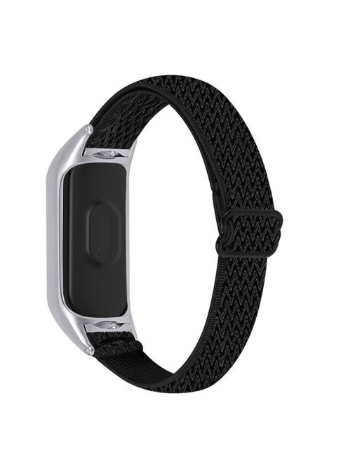 Braided Nylon Strap Watch Band Adjustable Elastic Solo Sports Loop Bracelet for Xiaomi Mi Band 4 / 3 - Black