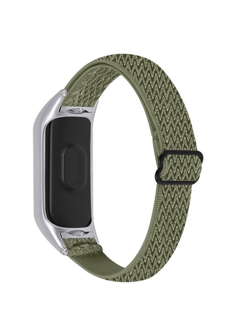 Braided Nylon Strap Watch Band Adjustable Elastic Solo Sports Loop Bracelet for Xiaomi Mi Band 4 / 3 - Olive Green