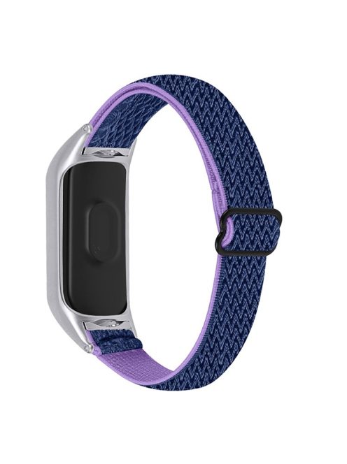 Braided Nylon Strap Watch Band Adjustable Elastic Solo Sports Loop Bracelet for Xiaomi Mi Band 4 / 3 - Purple/Blue