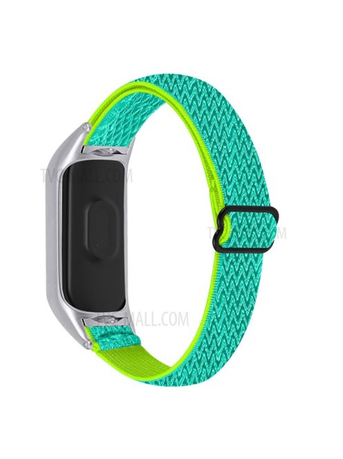 Braided Nylon Strap Watch Band Adjustable Elastic Solo Sports Loop Bracelet for Xiaomi Mi Band 4 / 3 - Yellow/Green