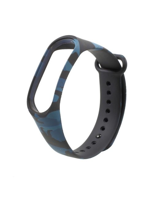 Camouflage Soft Silicone Watch Strap Band for Xiaomi Mi Band 3 - Blue