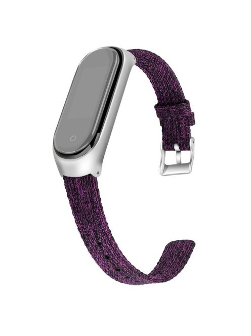 Canvas Watch Band Wrist Strap for Xiaomi Mi Band 4/3 - Dark Purple