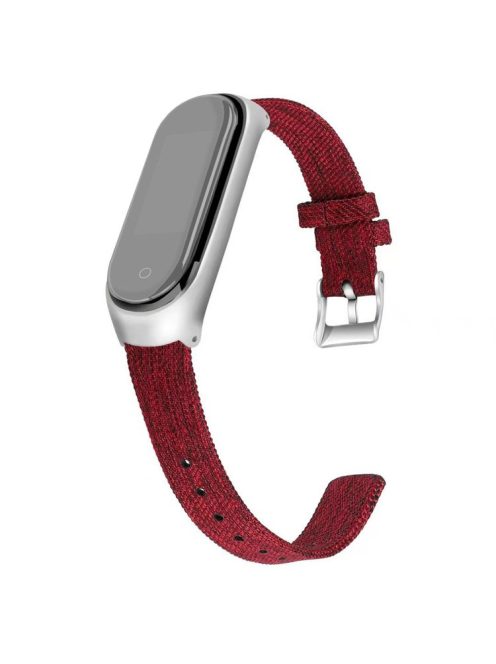 Canvas Watch Band Wrist Strap for Xiaomi Mi Band 4/3 - Red