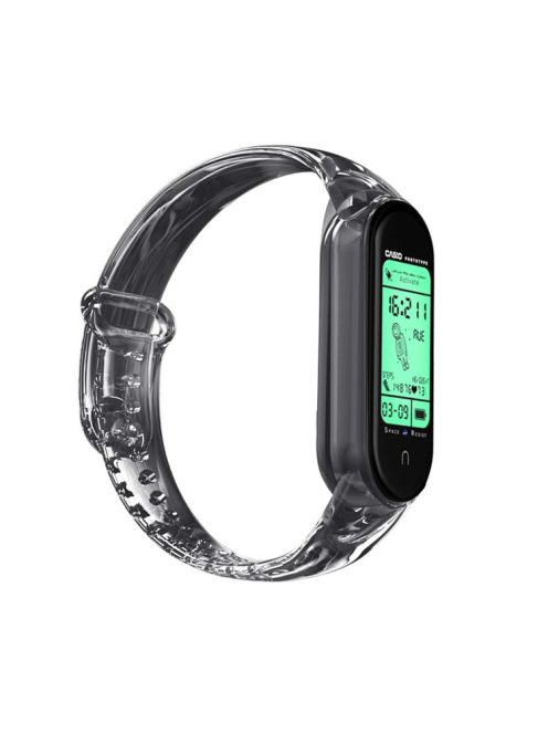 Color Changing Soft TPU Smart Watch Band Strap Replacement for Xiaomi Mi Band 3/4 - Black