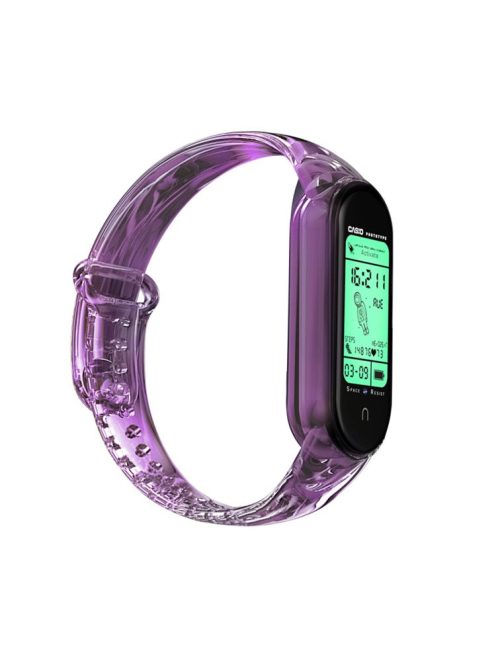 Color Changing Soft TPU Smart Watch Band Strap Replacement for Xiaomi Mi Band 3/4 - Purple