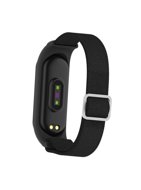 Elastic Nylon Smart Watch Strap Replacement Watchband for Xiaomi Mi Band 3/4/5/6 - Black