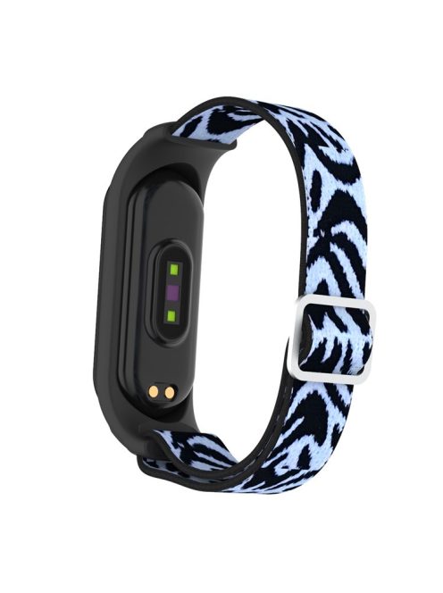 Elastic Nylon Smart Watch Strap Replacement Watchband for Xiaomi Mi Band 3/4/5/6 - Blue/Leopard