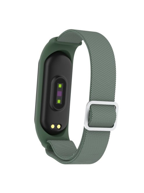 Elastic Nylon Smart Watch Strap Replacement Watchband for Xiaomi Mi Band 3/4/5/6 - Dark Green