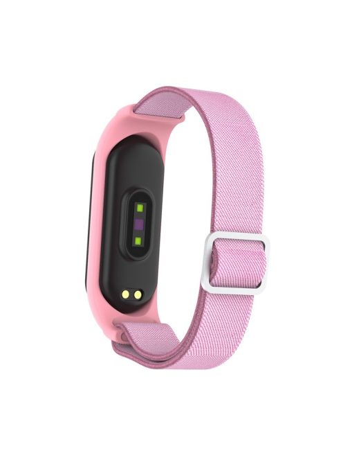 Elastic Nylon Smart Watch Strap Replacement Watchband for Xiaomi Mi Band 3/4/5/6 - Pink