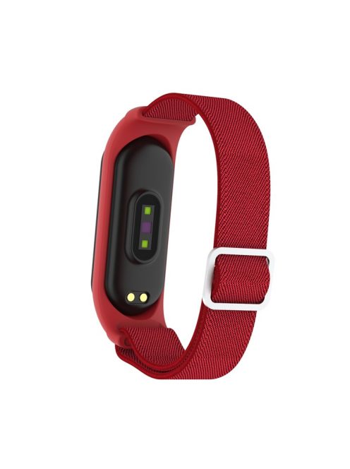 Elastic Nylon Smart Watch Strap Replacement Watchband for Xiaomi Mi Band 3/4/5/6 - Red