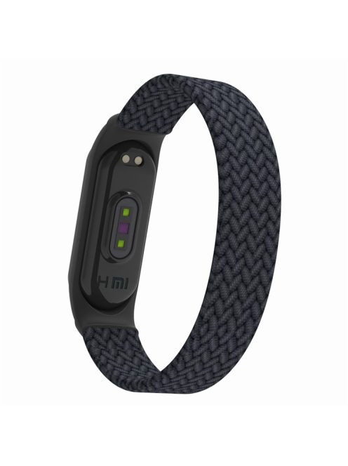 Elastic Nylon Watch Band Replacement Watch Strap (Size: L) for Xiaomi Mi Band 3/4/5 - Charcoal